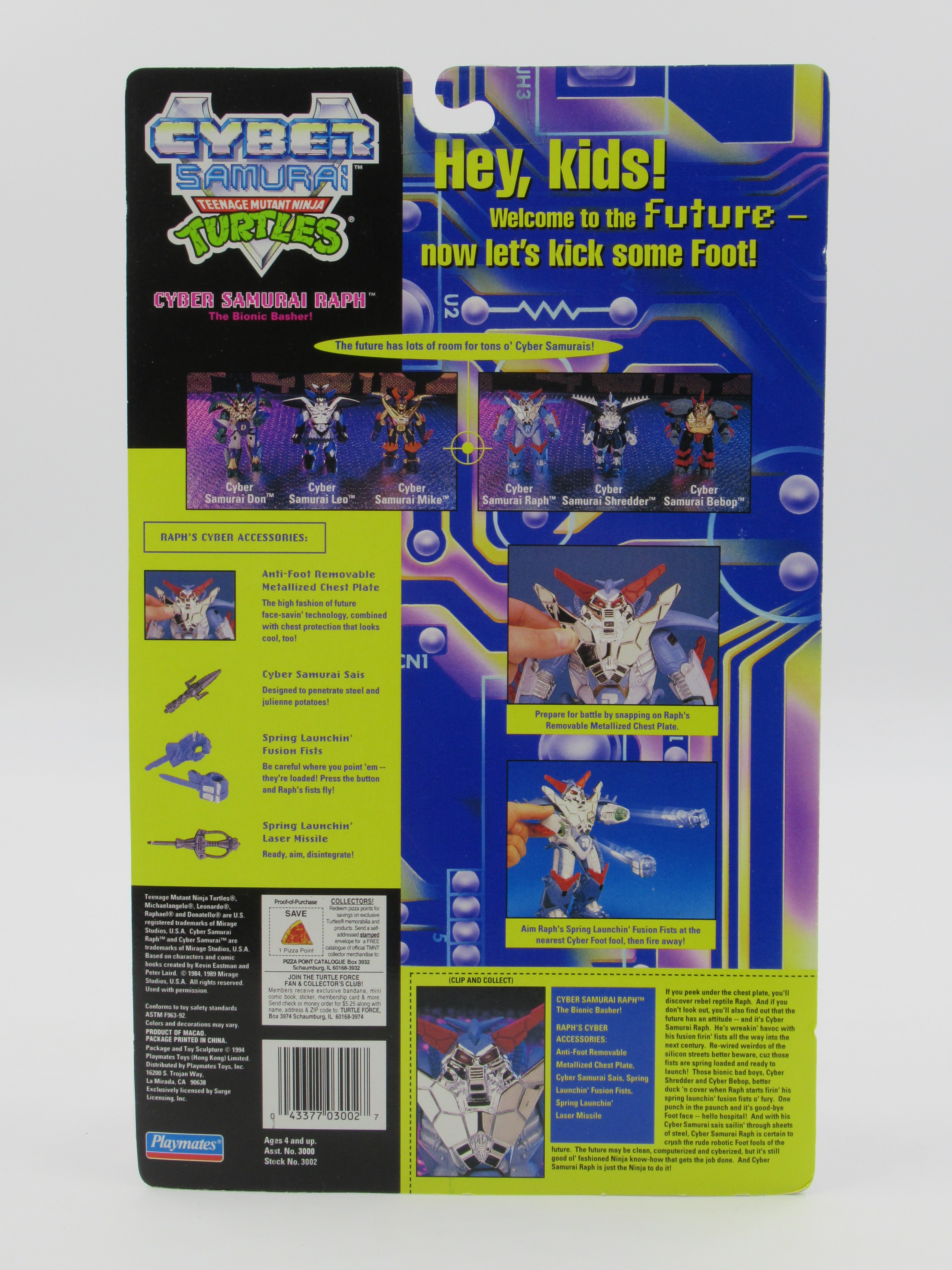 Teenage Mutant Ninja Turtles Cyber Samurai Raph 5.5" Figure TMNTs - Playmates (1994)